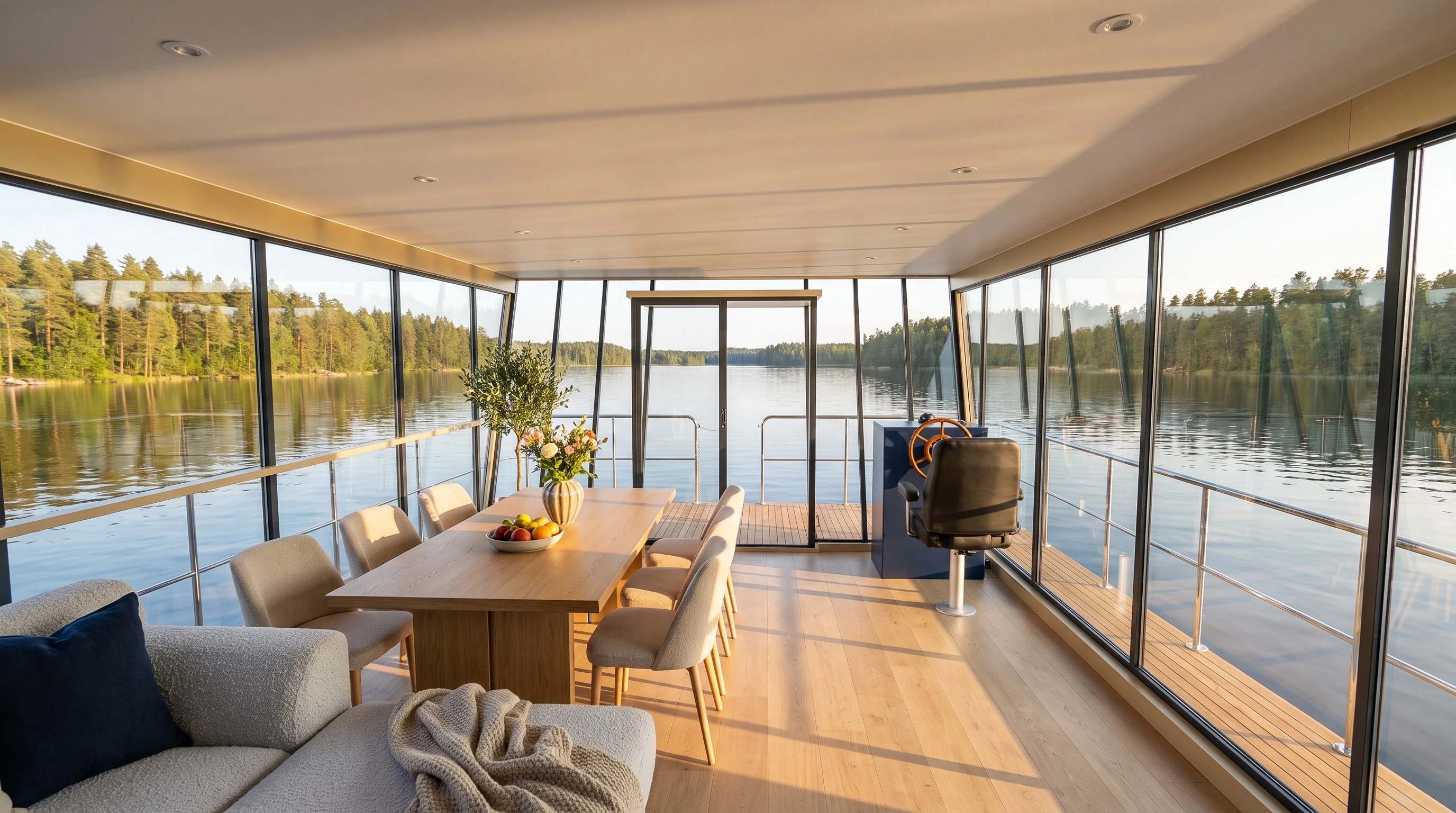 Nordic Sabre 49 — Classic — Puerta de proa y puesto de gobierno